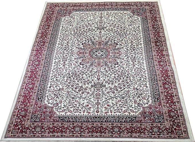 Red Kashmiri Wool Traditional Kashmiri Carpet