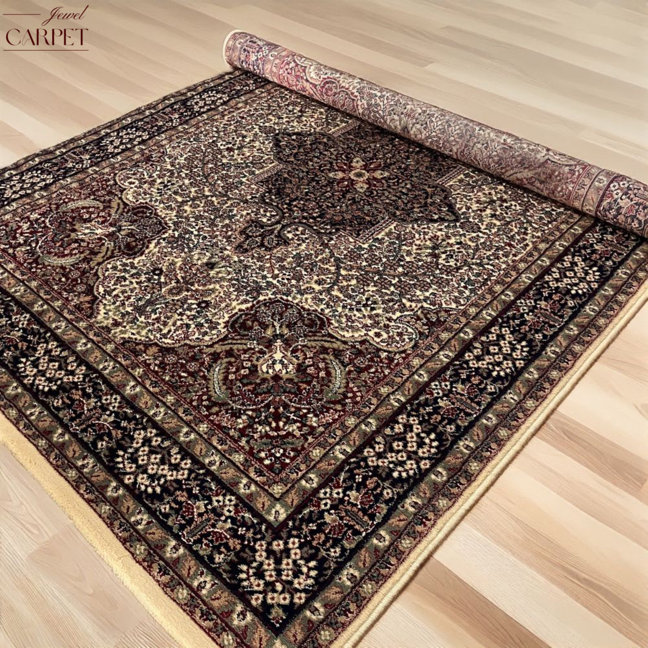 Cream Persian Wool Soft & Plush Traditional Anti Skid Backing Heavy Carpet