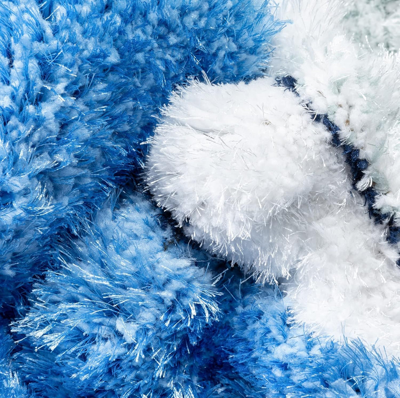 Teal Sky Microfiber Handcrafted Super Soft Anti Skid Shaggy Carpet