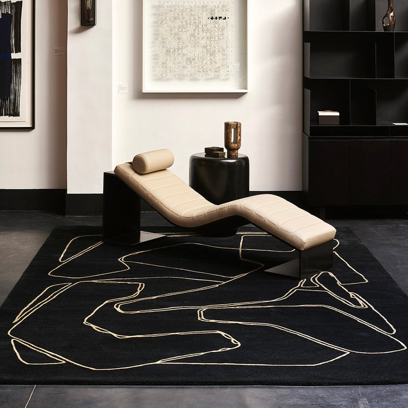 Ebony Hand Tufted Wool Designer Carpet