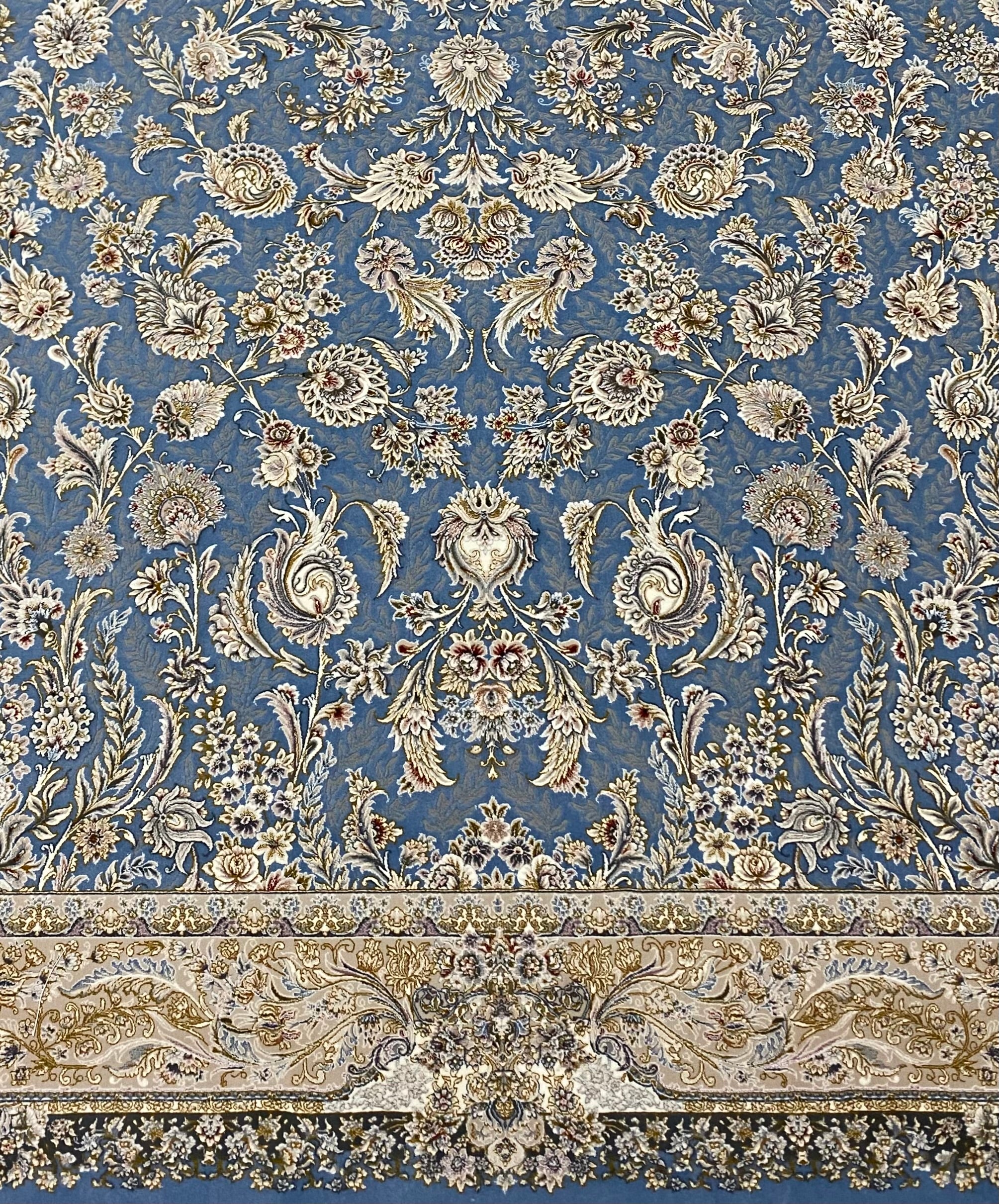 Imported Rugs Delaram Blue Hand knotted Natural dyed 100% Pure Silk Iranian Imported ...