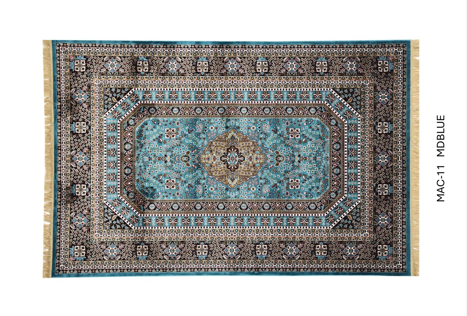 Blue Persian Silk Carpet For Living Room & Bedroom Heavy Anti Skid Rug