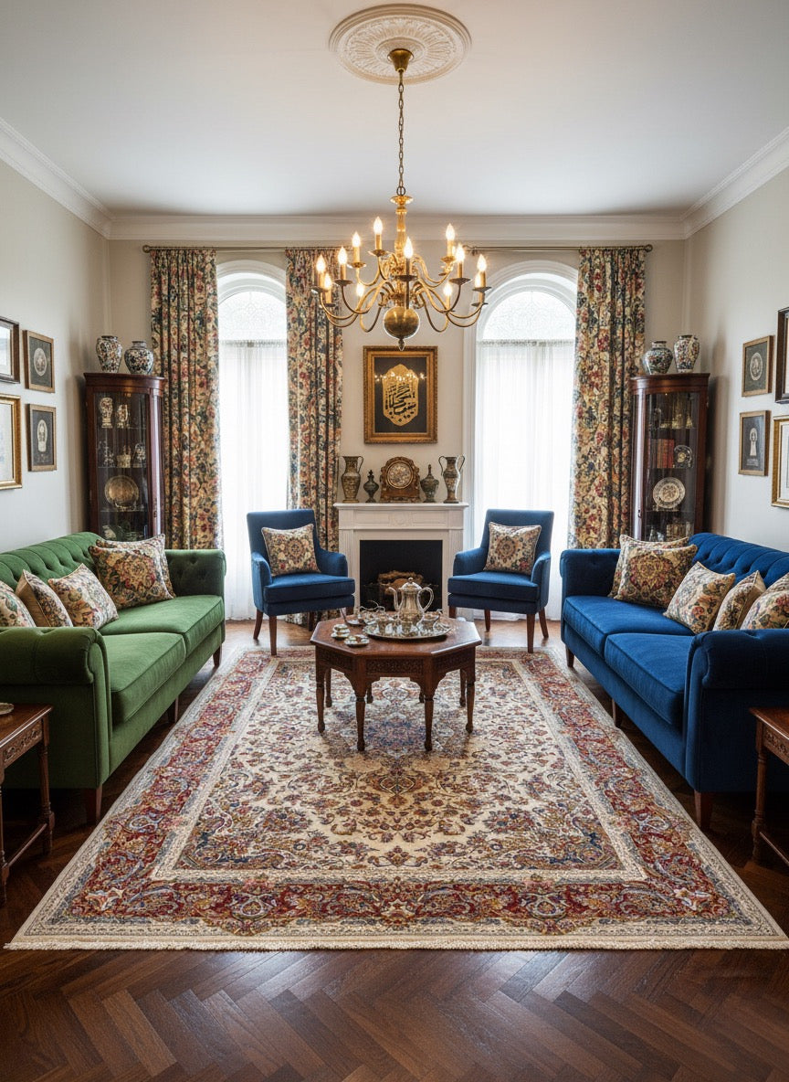 Tazeen Iranian Imported Cream Silk Blend Rug 1500 Reeds