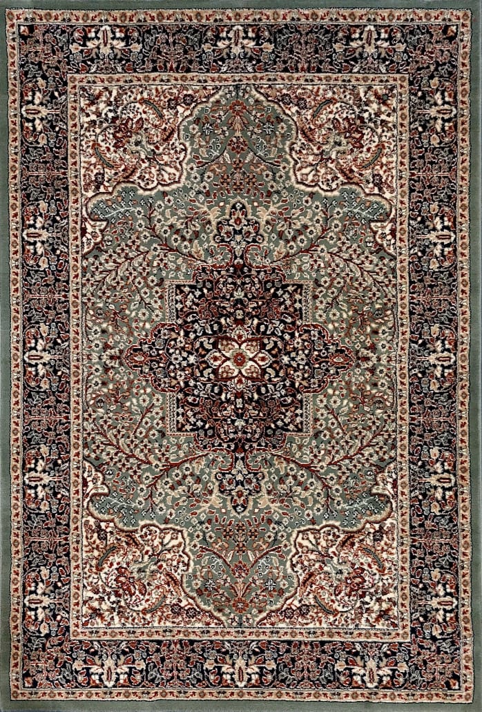 Green Persian Wool Traditional Heavy Anti Skid Carpet