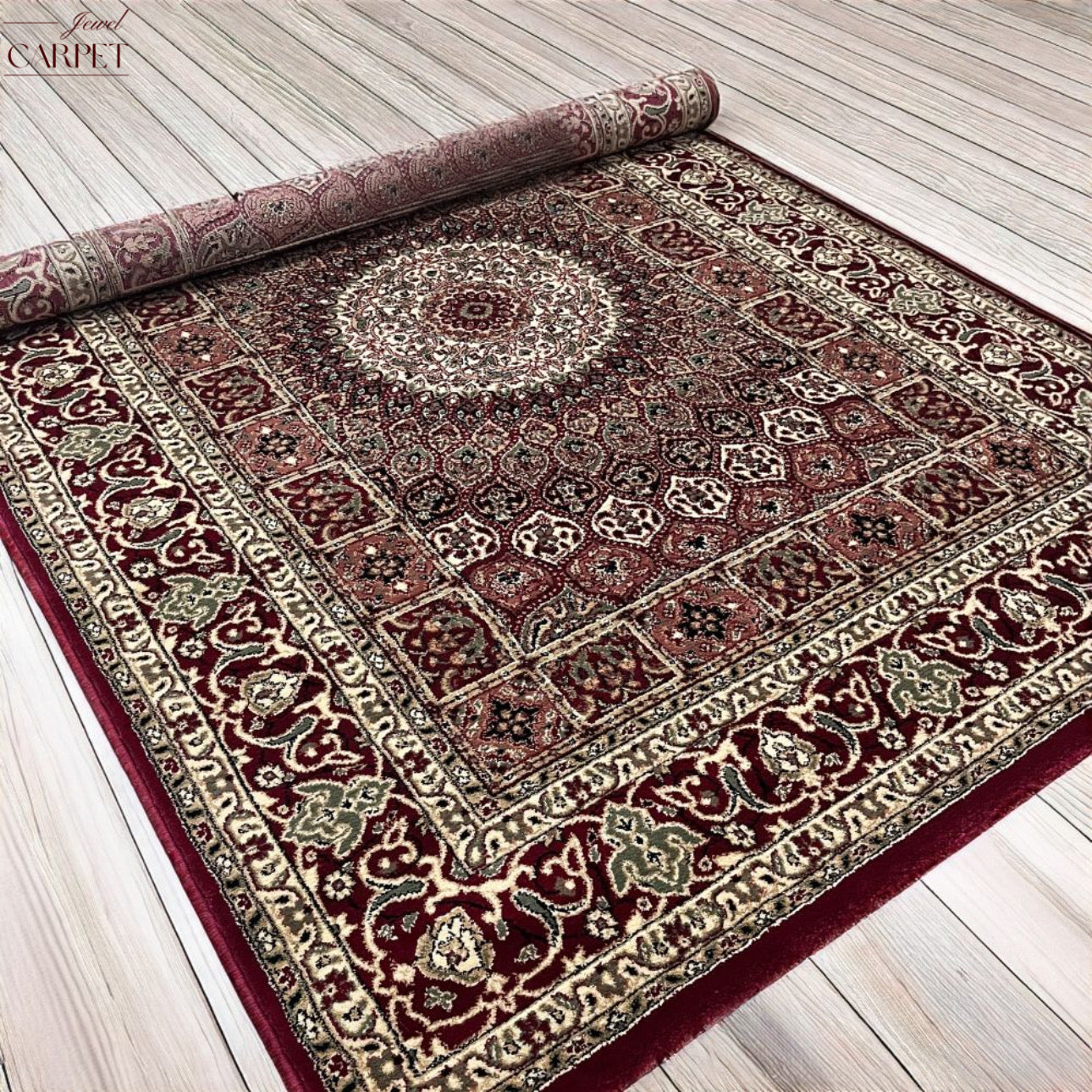 Maroon Persian Wool Anti Skid Heavy Rug For Living Room & Bed Room