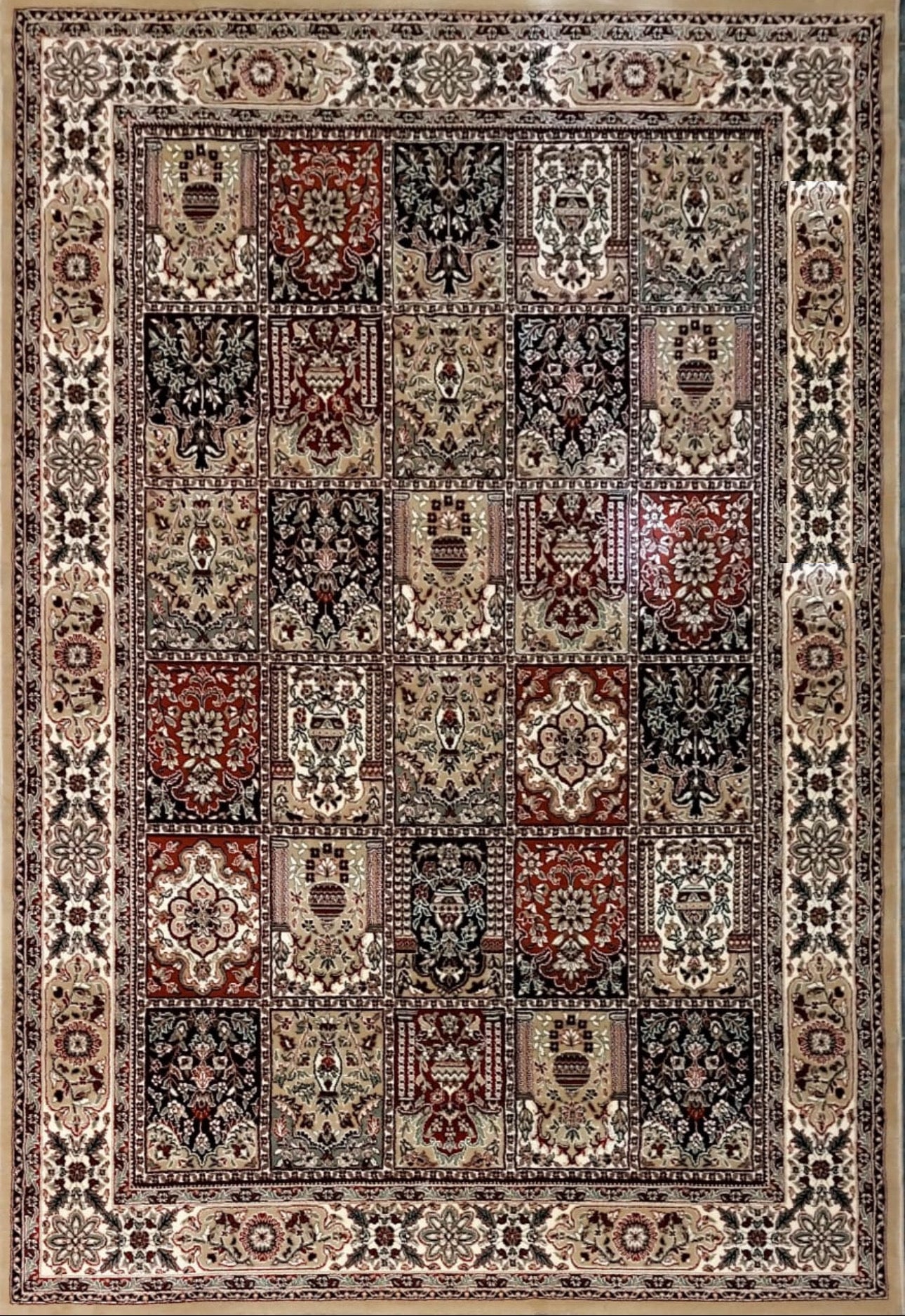 Beige Persian Wool Traditional Heavy Anti Skid Rug For Living Room & Bed Room