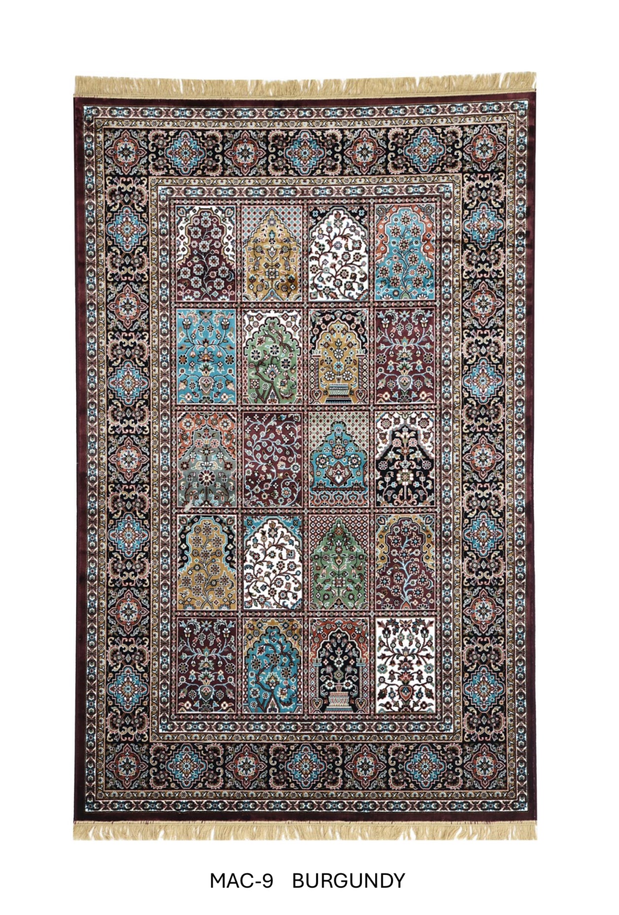 Burgundy Persian Silk Carpet For Living Room & Bedroom Anti Skid Heavy Rug