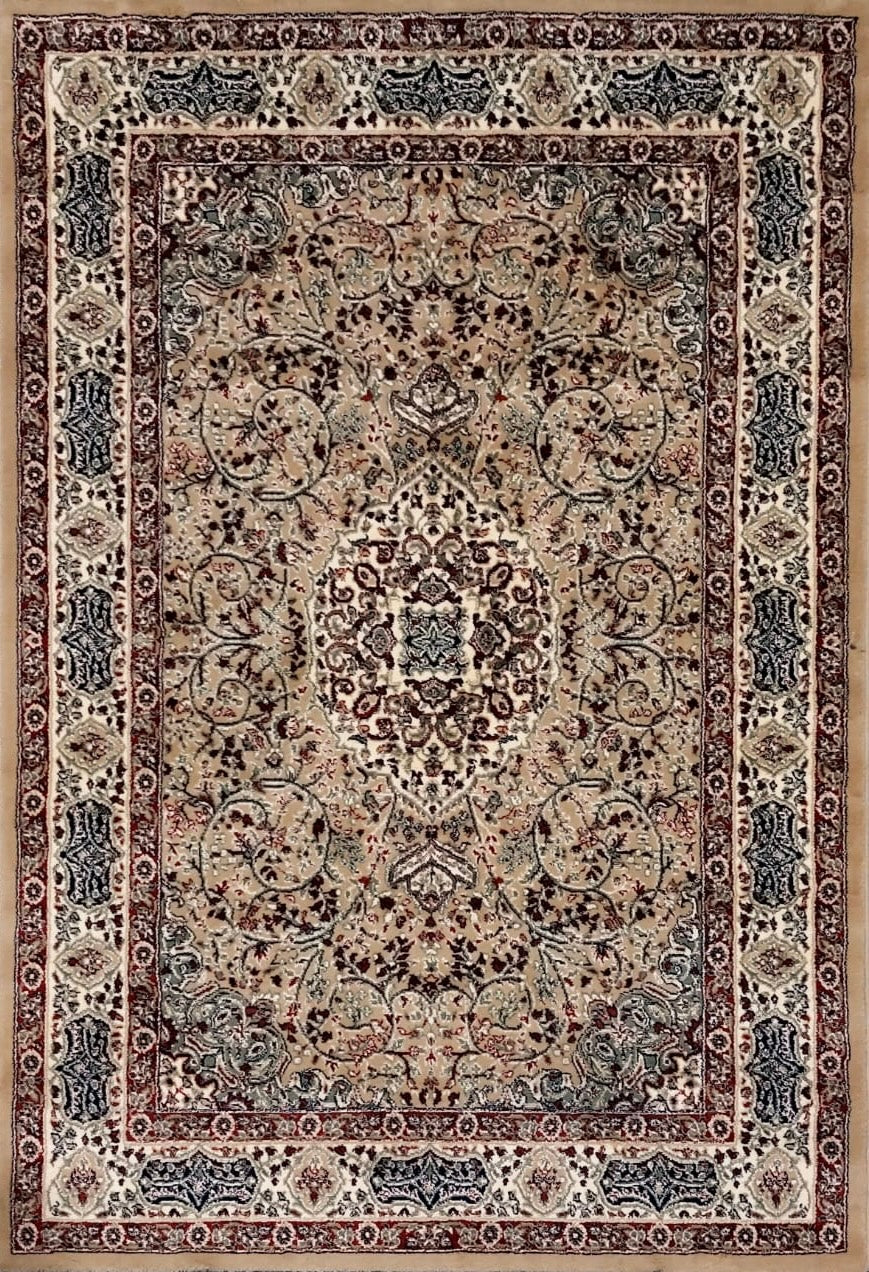 Beige Persian Wool Traditional Heavy Anti Skid Rug For Living Room & Bed Room