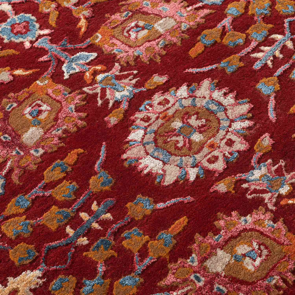 Maroon Rug Patterns Mahin Maroon Traditional Hand Tufted Woollen Round Rug – Jewel Carpet