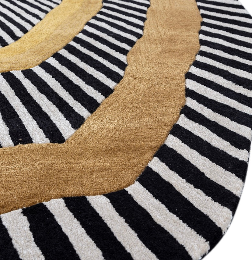 The Stratum Hand Tufted New Zealand Wool & Viscose Silk Irregular Shaped Rug