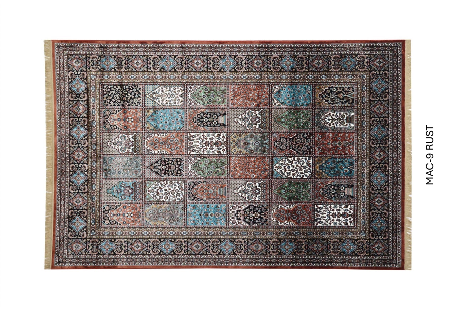 Rust Persian Silk Carpet For Living Room & Bedroom Heavy Anti Skid Rug