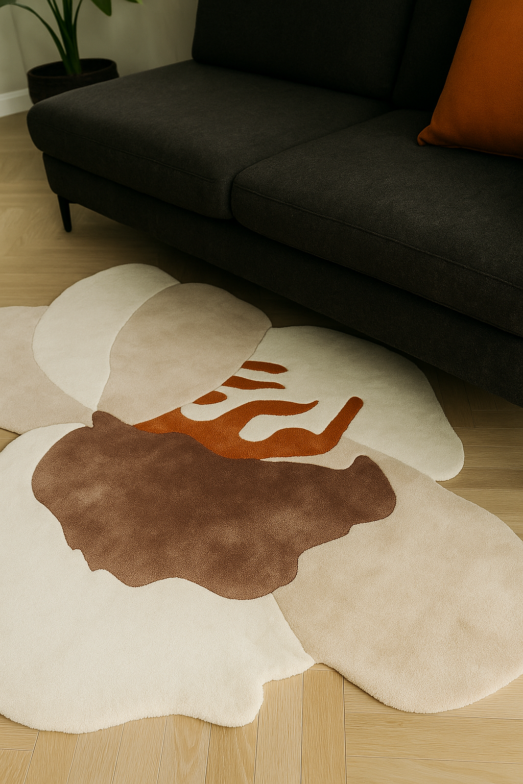 Rafflesia Hand Tufted Area Rug Irregular Shape Carpet