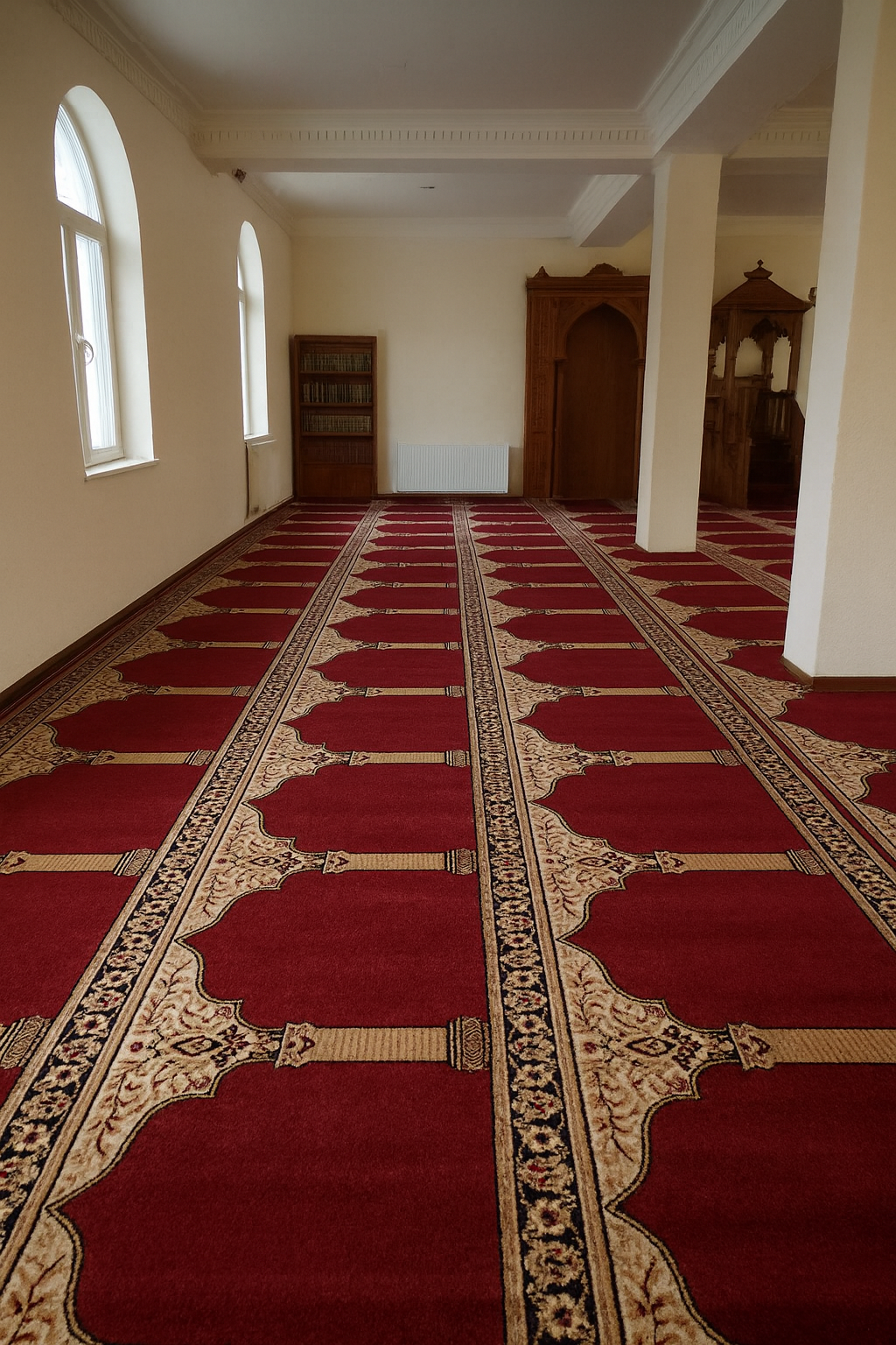 Red Janamaz Carpet For Masjid Prayer Matt