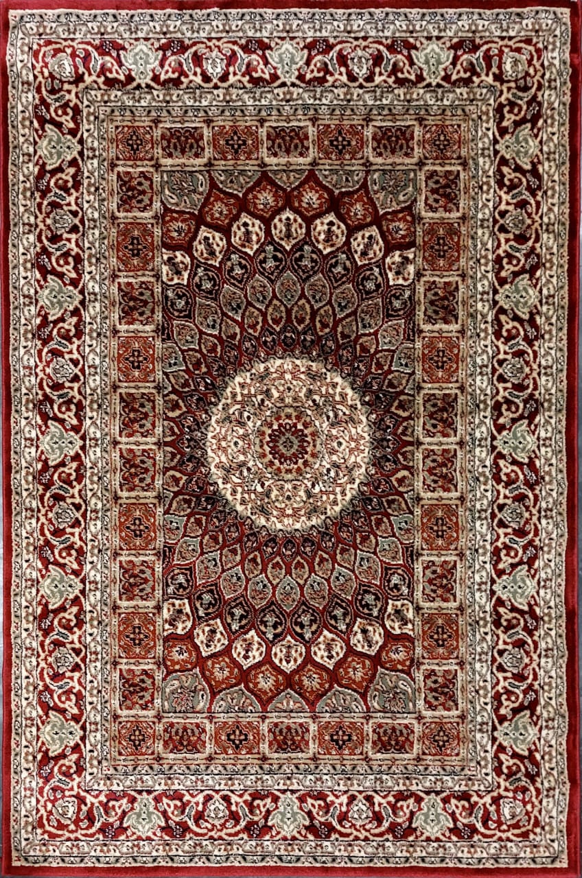 Rust Persian Wool Traditional Anti Skid Heavy Carpet