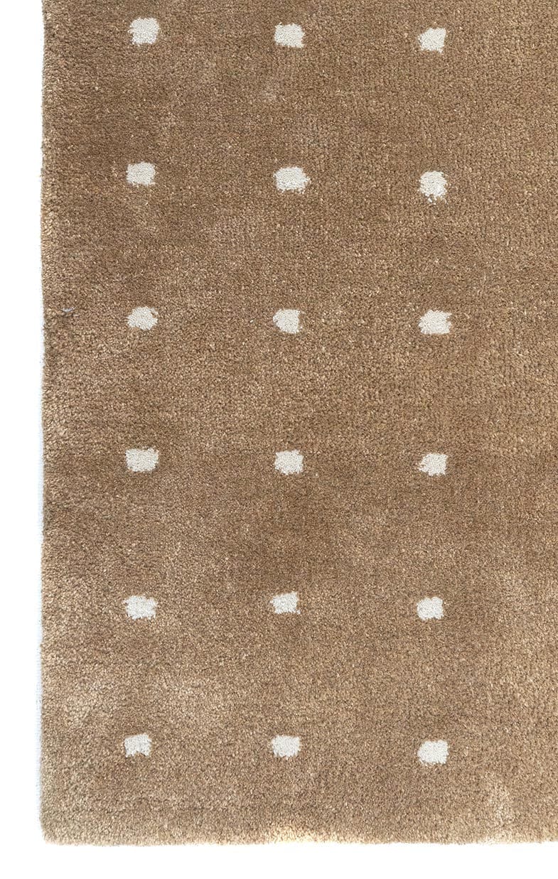 Light Brown Hand Tufted Anti Skid Hem Wool Rug