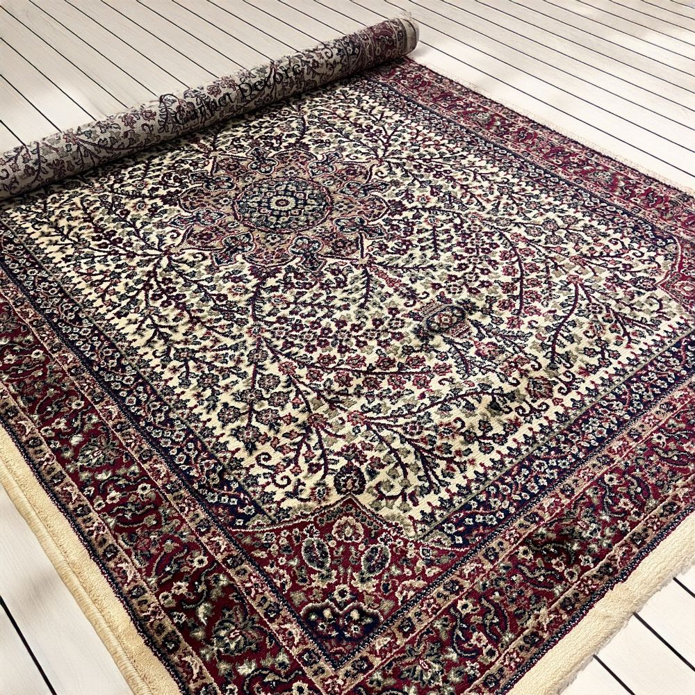 Off White Persian Wool Soft & Plush Traditional Anti Skid Backing Heavy Rug For Living Room & Bed Room