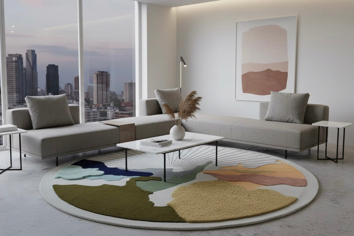 Contexture Multicolor Irregular Handmade Rug