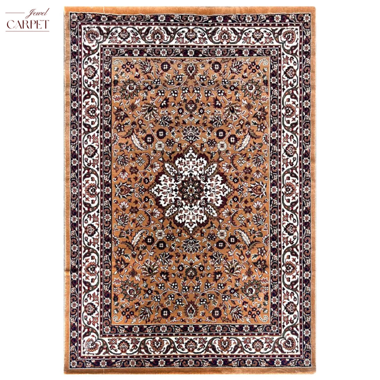 स्वर्ण कश्मीरी ऊन पारंपरिक कश्मीरी कालीन