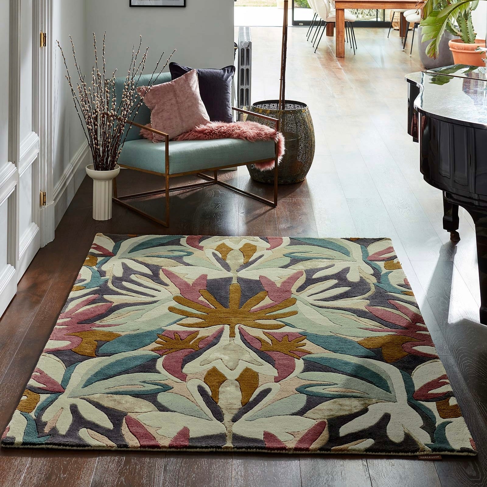 Exira Rug Vibrant Floral Ixora Rugs Soft Texture 8x11 Jewel Carpet