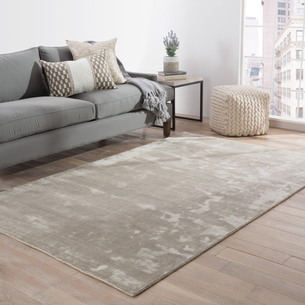 Handwoven Gull Grey Luxury Viscose Rug