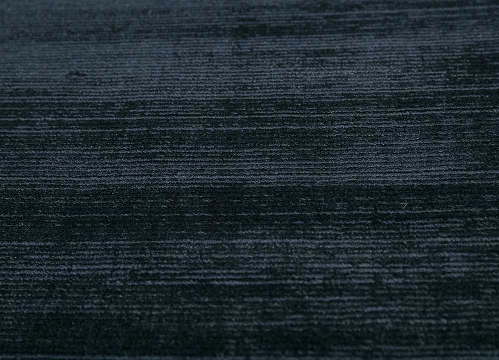 Handwoven Dark Navy Wool / Viscose Rug