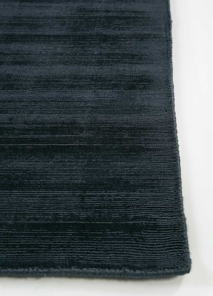 Handwoven Dark Navy Wool / Viscose Rug