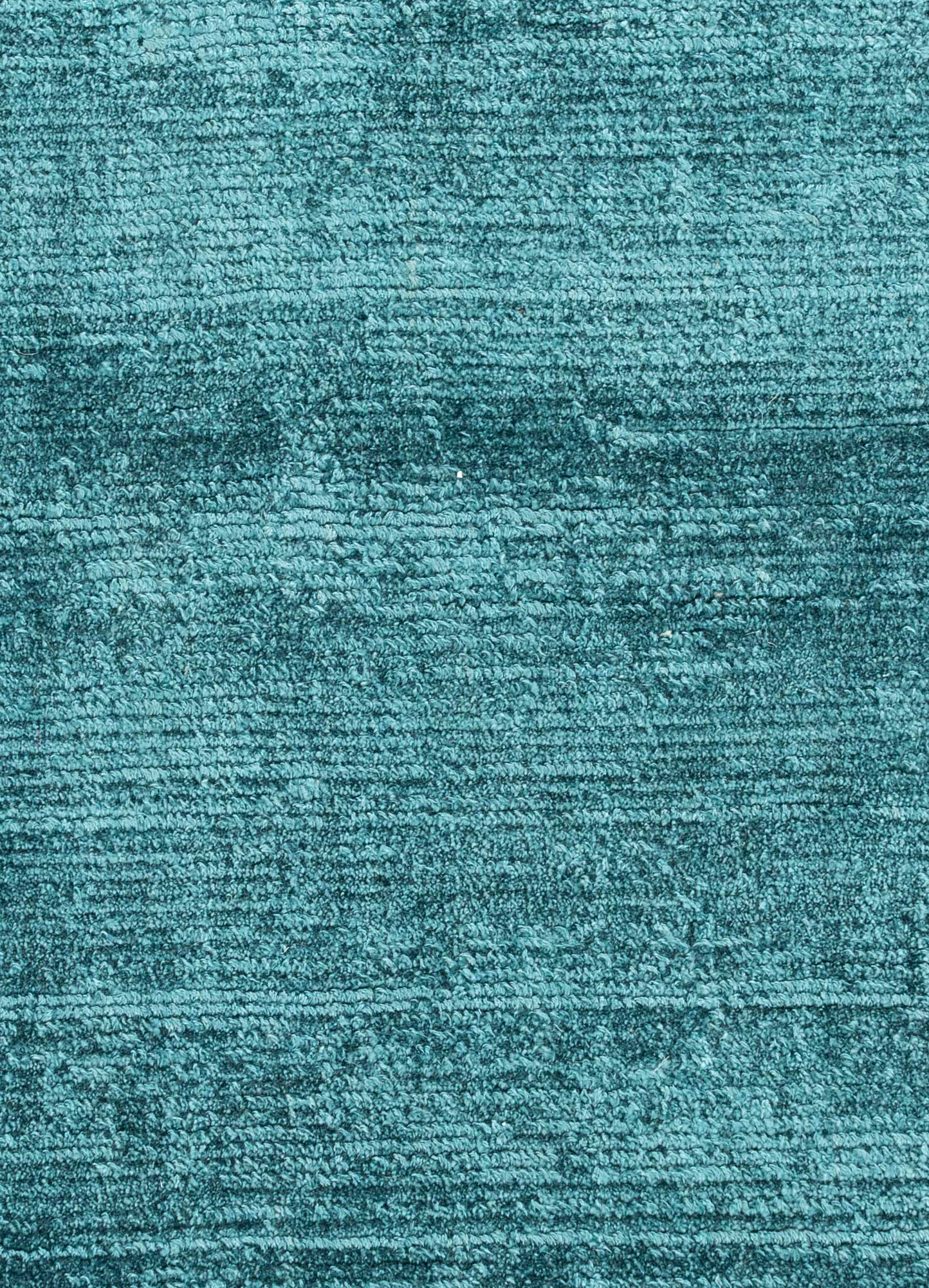 Handwoven Peacock Blue Luxury Wool / Viscose Rug