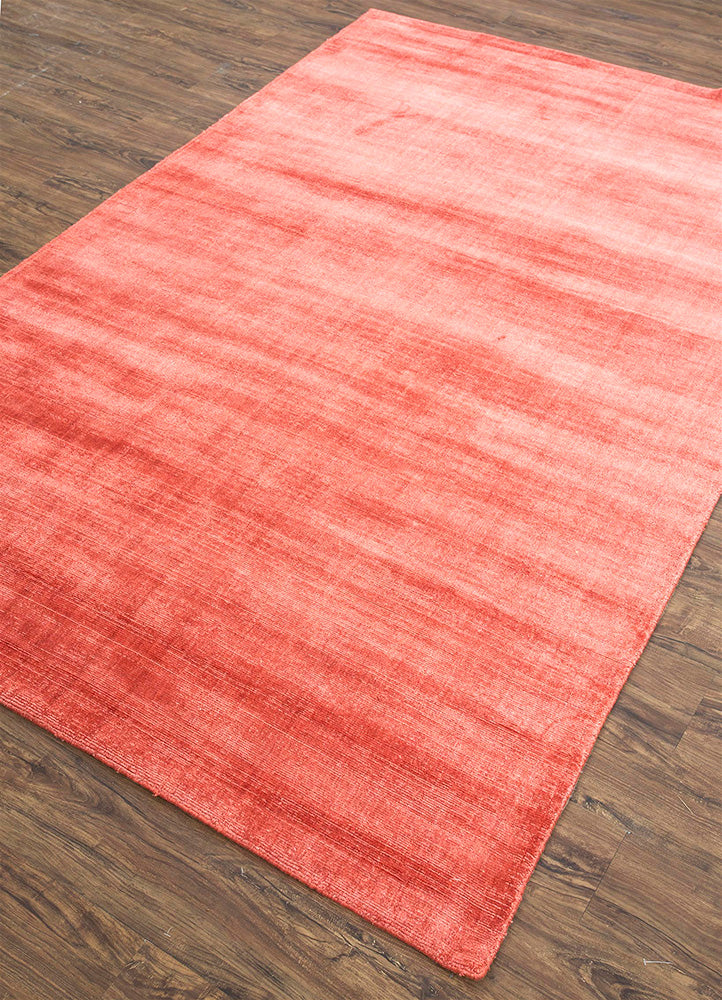 Handwoven Tea Rose Wool / Viscose Rug