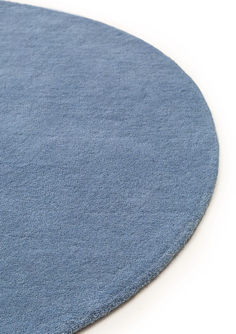 Sea Blue Woolen Hand Tufted Carpet