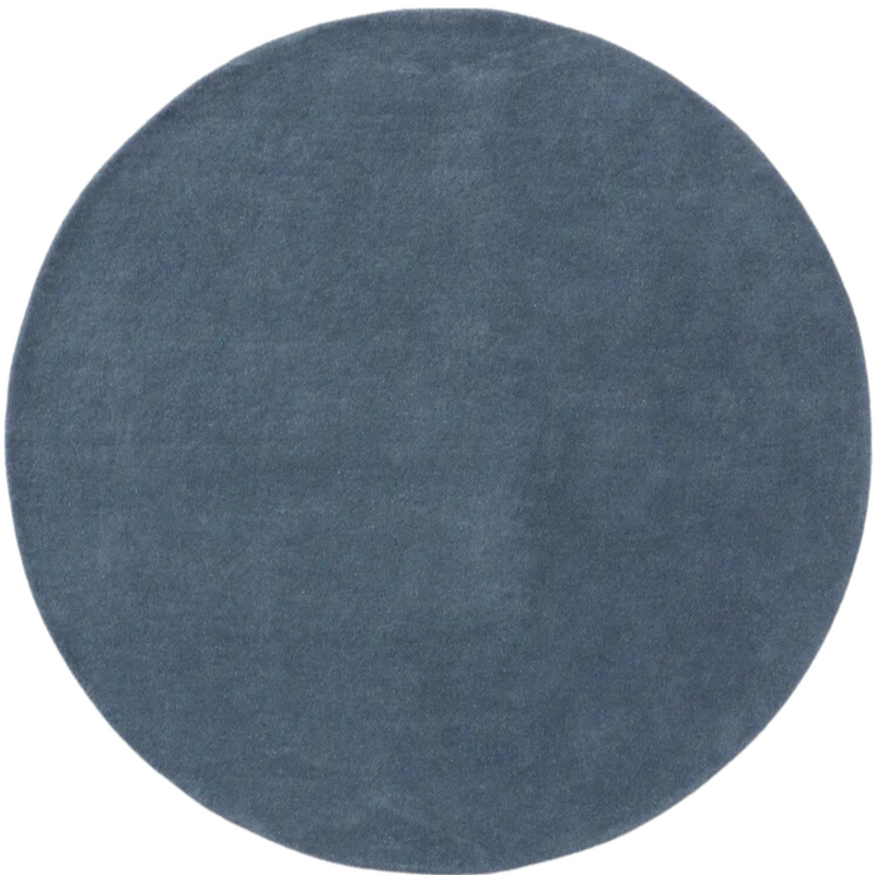 Sea Blue Woolen Hand Tufted Carpet