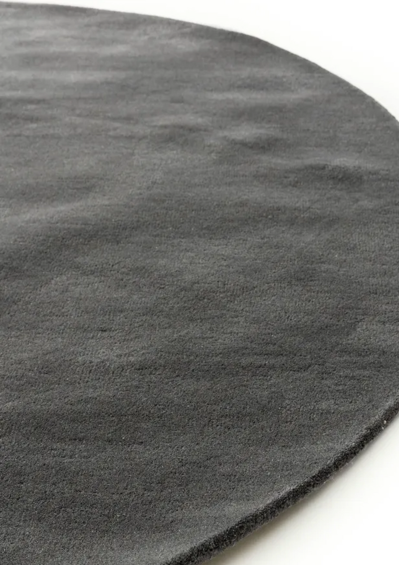 Graphite Woolen Round Hand Tufted Carpet