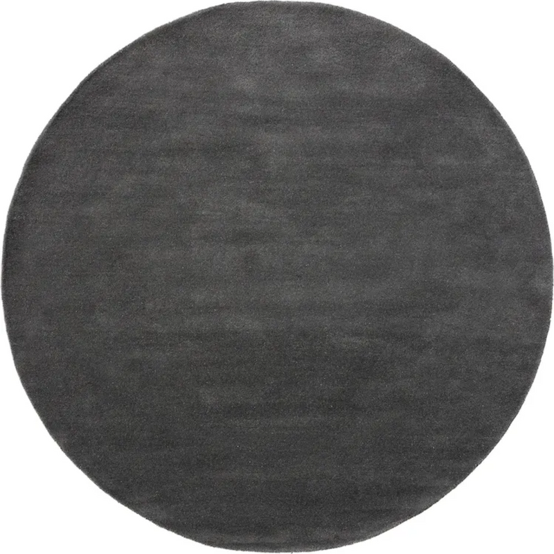 Graphite Woolen Round Hand Tufted Carpet