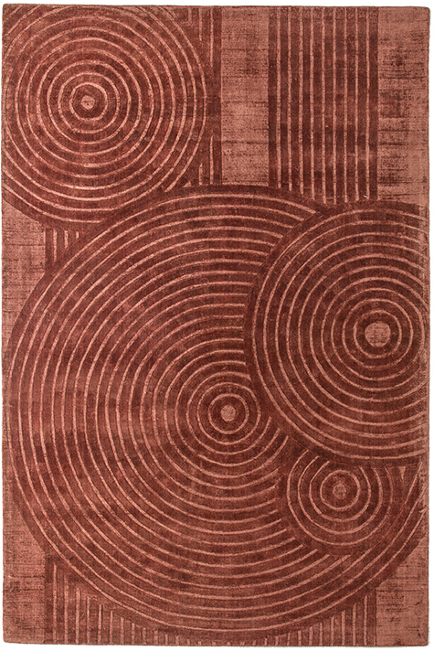 Designer Rust Indian Hand-Woven Rug