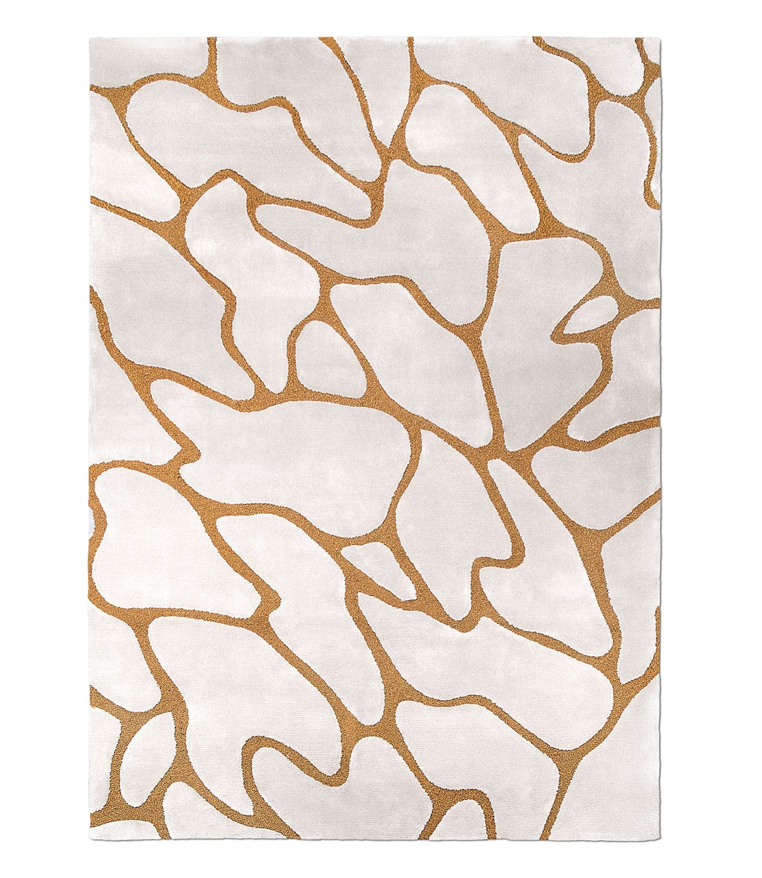 Ivory & Gold Hand Tufted Stream New Zealand Wool Rug