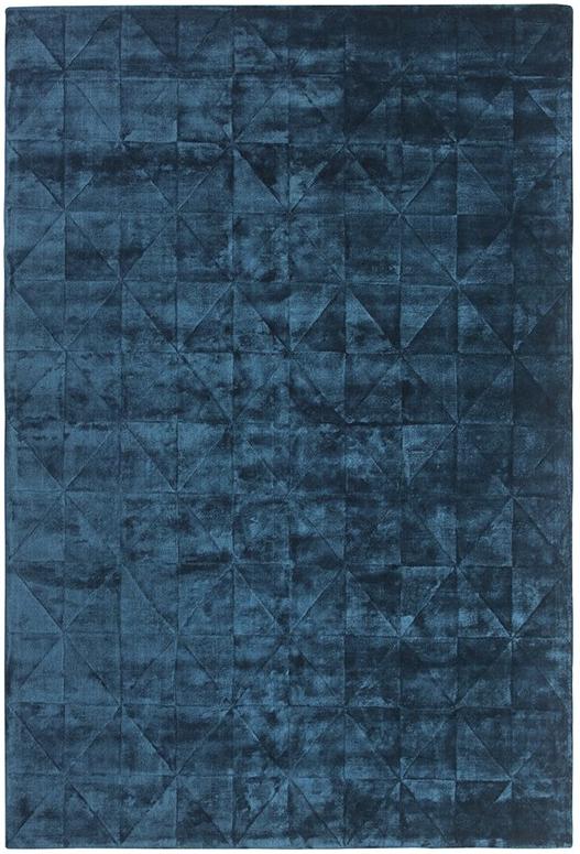 Triangles Tufted Blue Viscose Rug