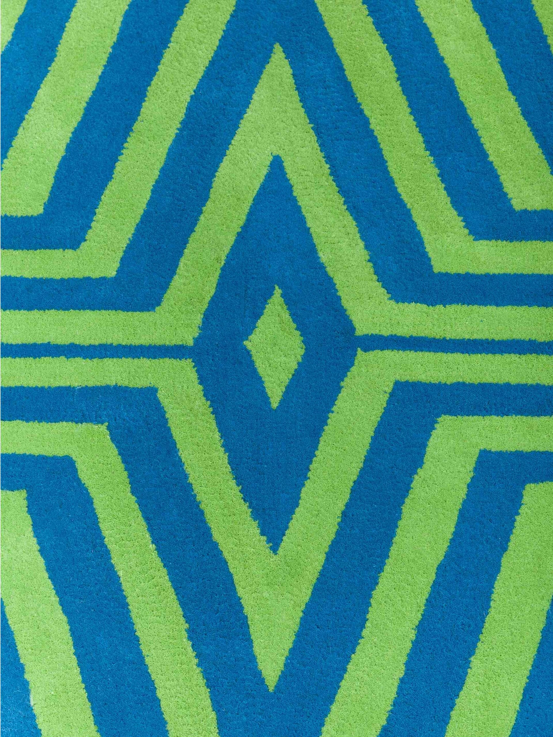 Vertigo Blue Hand Tufted Woolen Rug