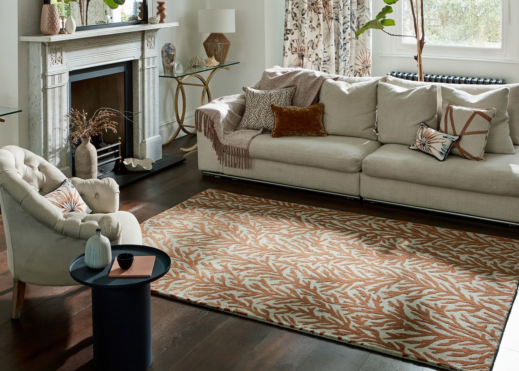 Atoll Auburn Beige Hand Tufted Woolen Rug