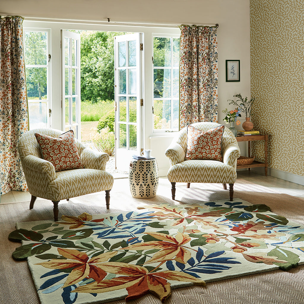 Forest Multicolor Floral Hand Tufted Wool Designer Carpet