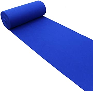 Width 2 Feet  Blue Plain Solid Carpet for Stage, Exhibition 3MM