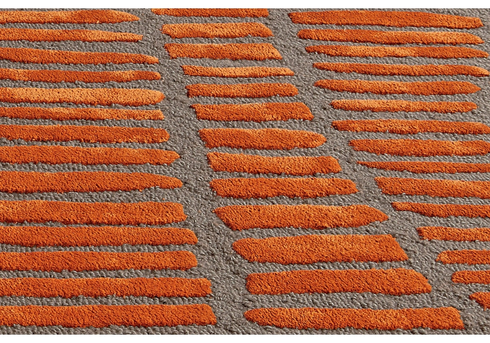 Tomato Viscose / Wool Hand-woven Luxury Rug