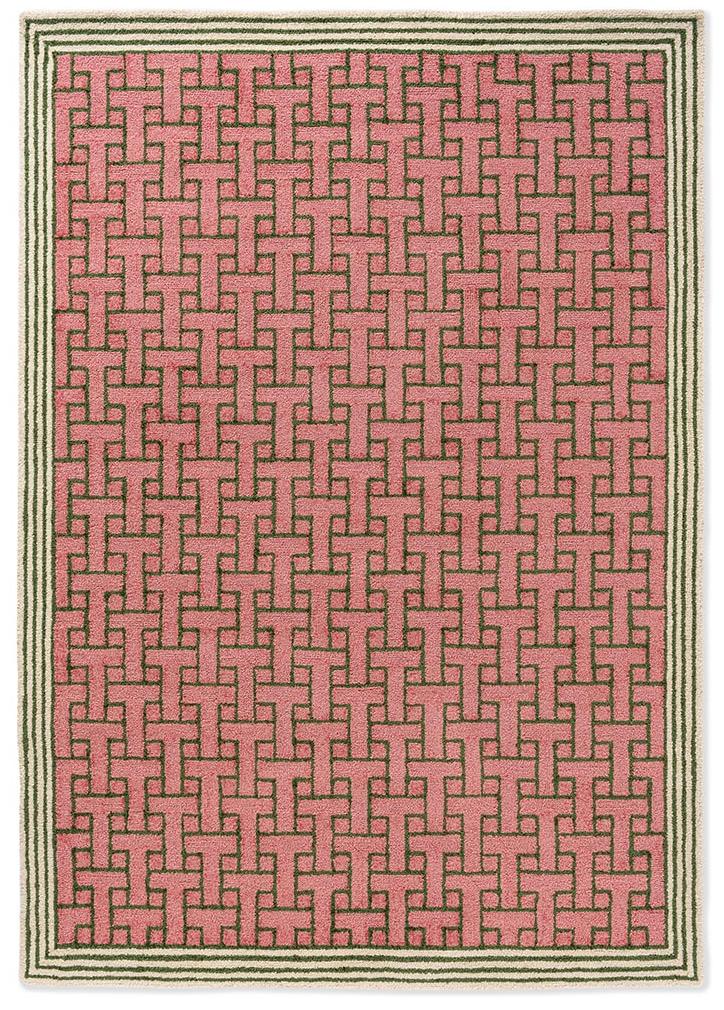 Monogram Pink Hand Tufted Rug