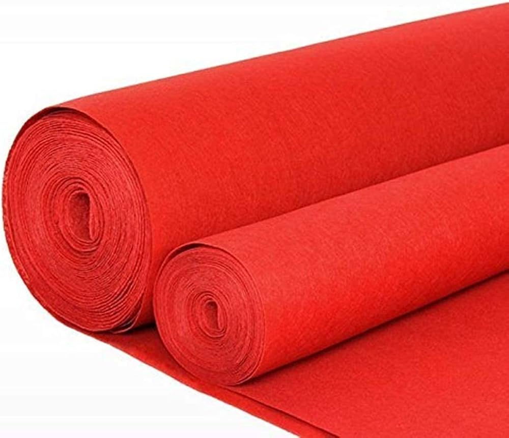 Width 3 Feet Red Plain Solid Carpet for Stage, Exhibition 3MM