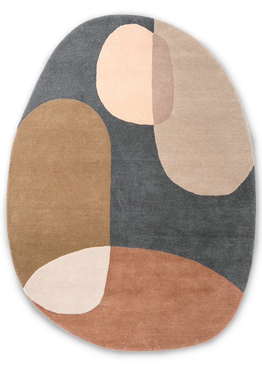 Art Deco Oval Irregular Handmade Rug