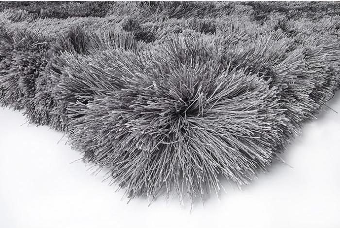 Grey Handcrafted Microfiber Solid Super Soft Shaggy Carpet