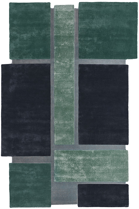 Green Irregular Handmade Rug