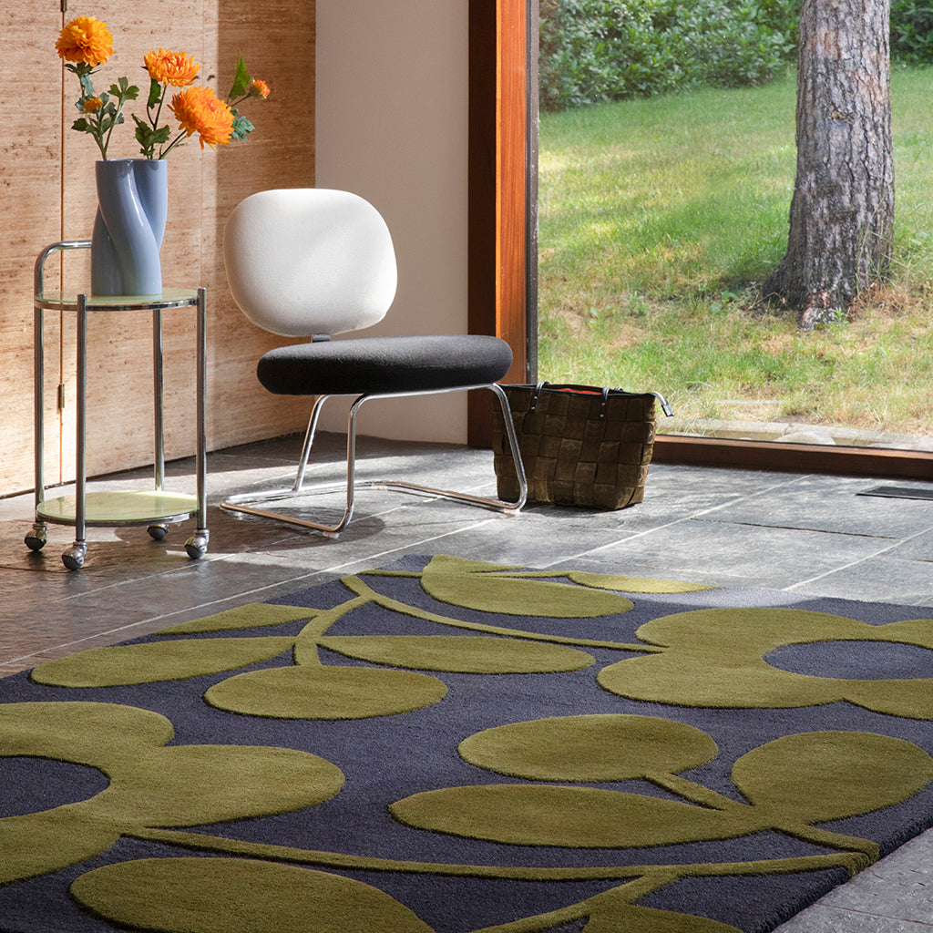 Sprig Green Designer Hand Tufted Wool Designer Carpet