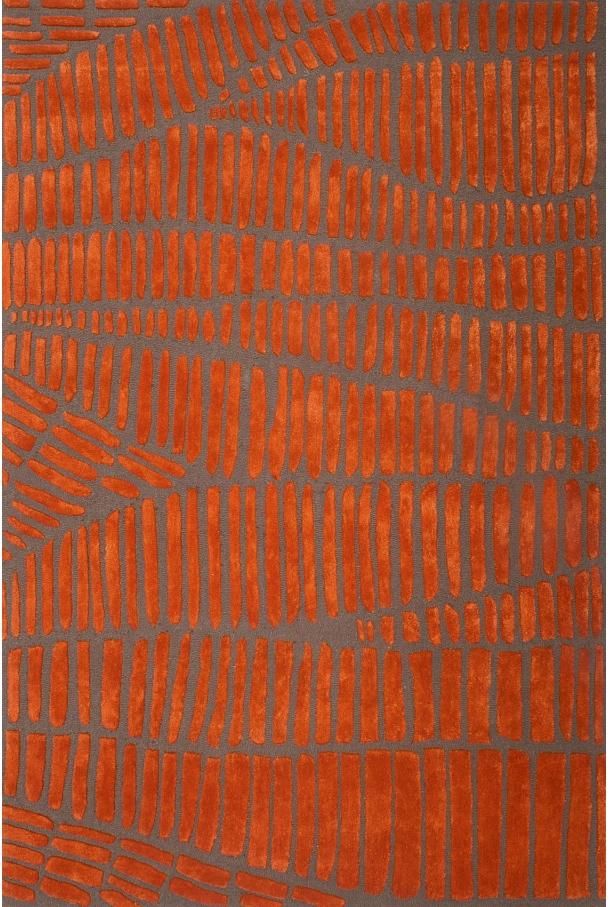 Tomato Viscose / Wool Hand-woven Luxury Rug